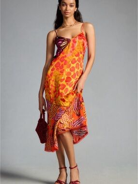 red pineapple bloom cut out midi dress FARM Rio | Dresses | Farm Rio Red Pineapple Bloom Cut Out Midi Dress